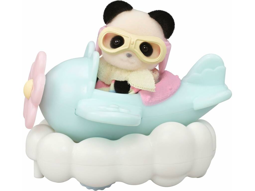 Sylvanian Families Figurine Crème avec train et Erin avec avion