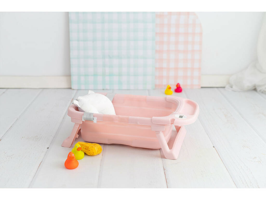 Baignoire pliante rose avec hamac