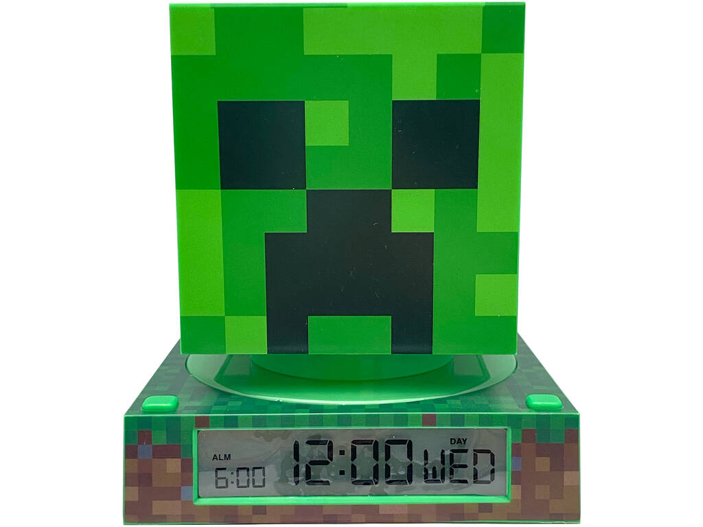 Minecraft Reloj Despertador 3D con Luz Nocturna