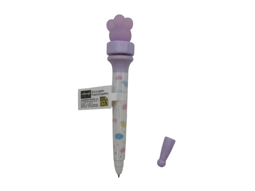 Stylo à bille bleu de 16 cm avec empreinte digitale rotative