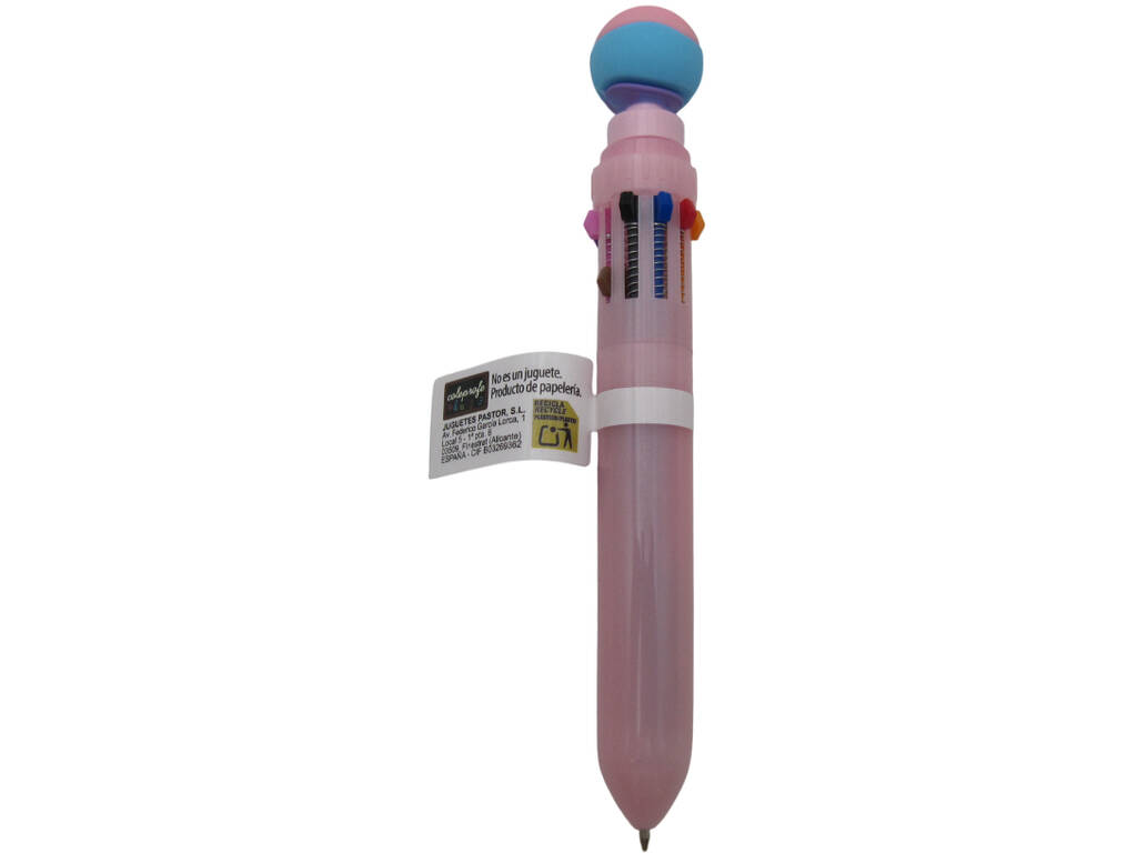 Stylo à bille 10 couleurs avec bille rotative de 15,5 cm