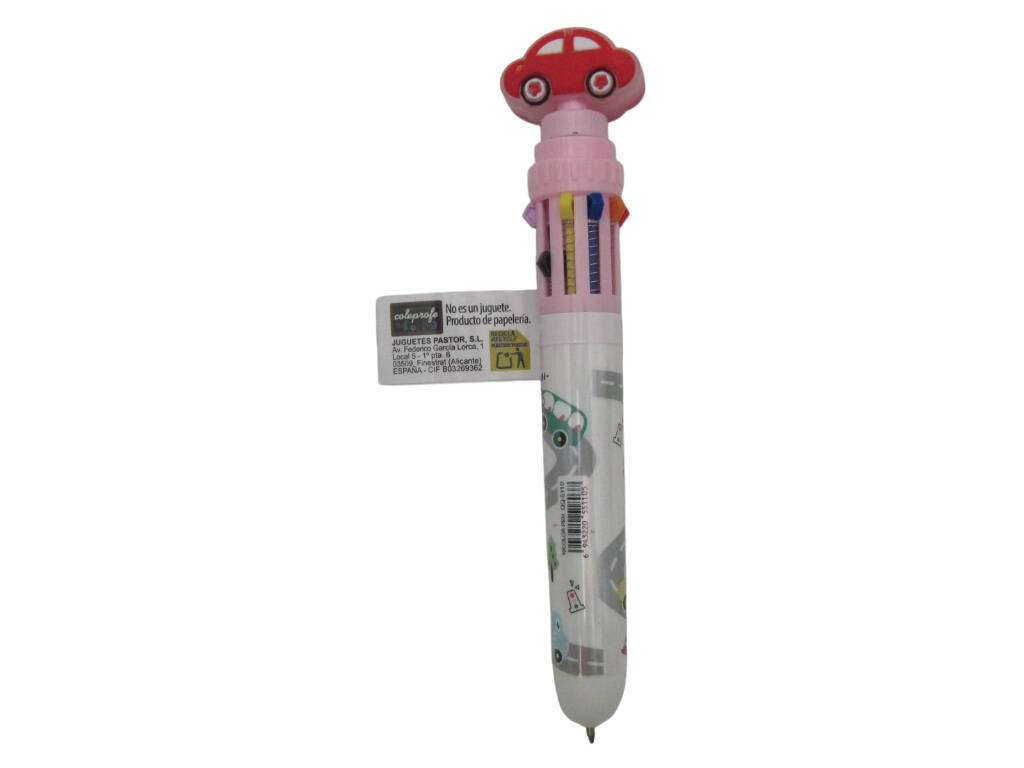 Stylo à bille de 10 couleurs avec voiture rotative de 15 cm