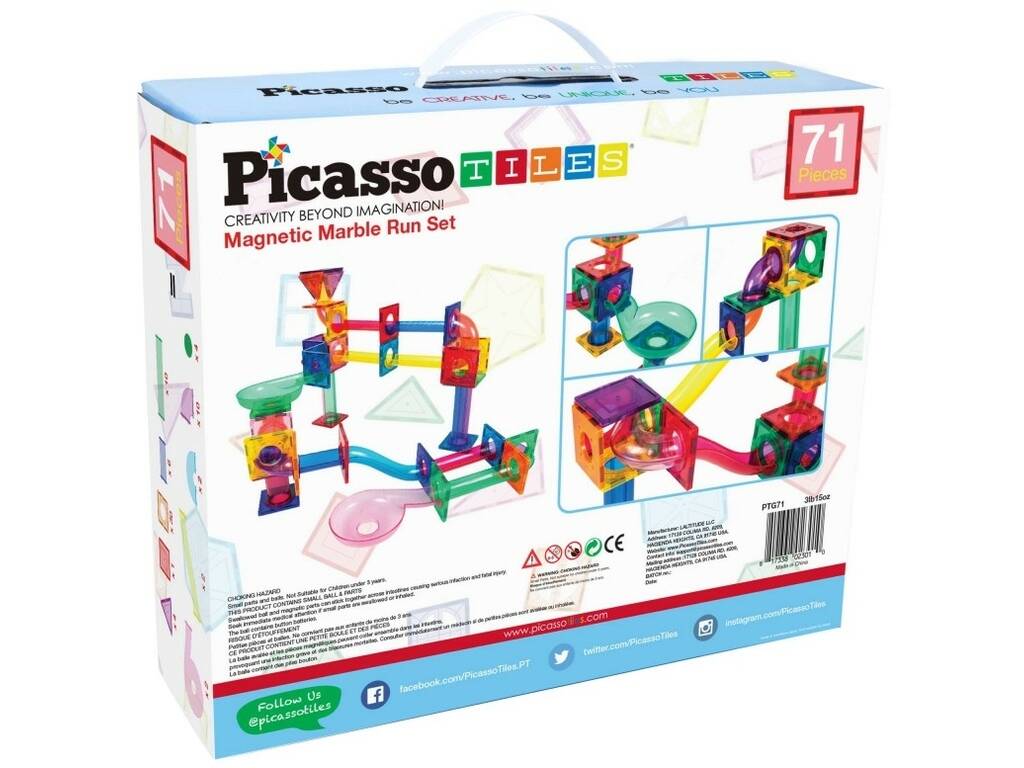 Picasso Tiles Circuit magnétique à billes Pack de 71 pièces