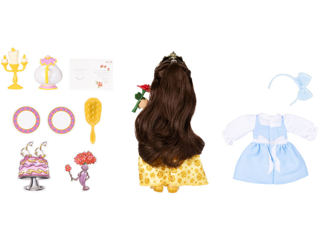 Disney Princess Boneca Bela de 15 cm com Mrs. Potts e Lumiere