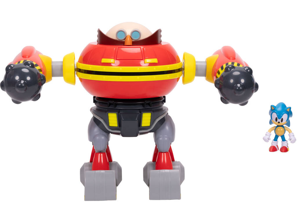 Sonic The Hedgehog Figura Sonic de 6 cm con Hammer Egg Robot de 24 cm