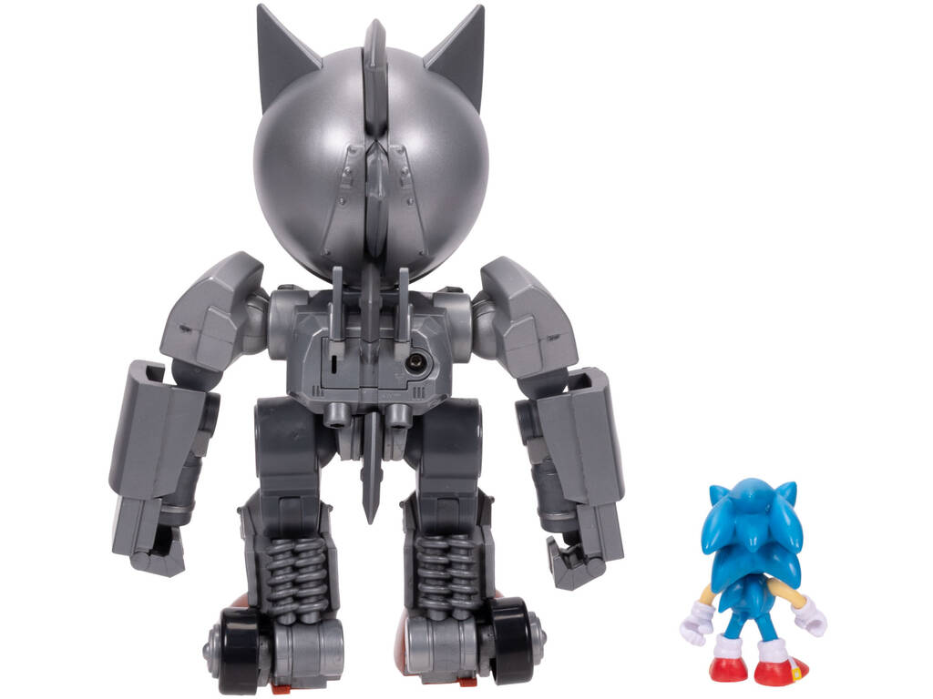 Sonic The Hedgehog Figura Sonic de 6 cm con Giant Mecha Sonic de 22 cm con Luz