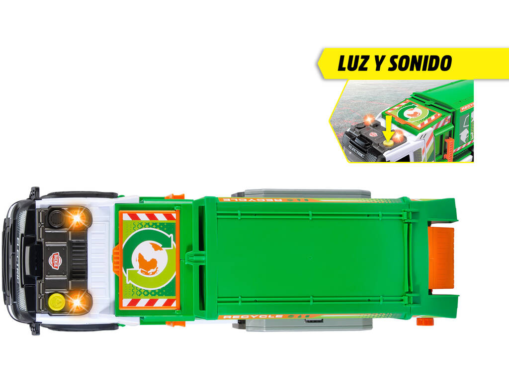 Camion de recyclage Volvo 55 cm avec lumières et sons