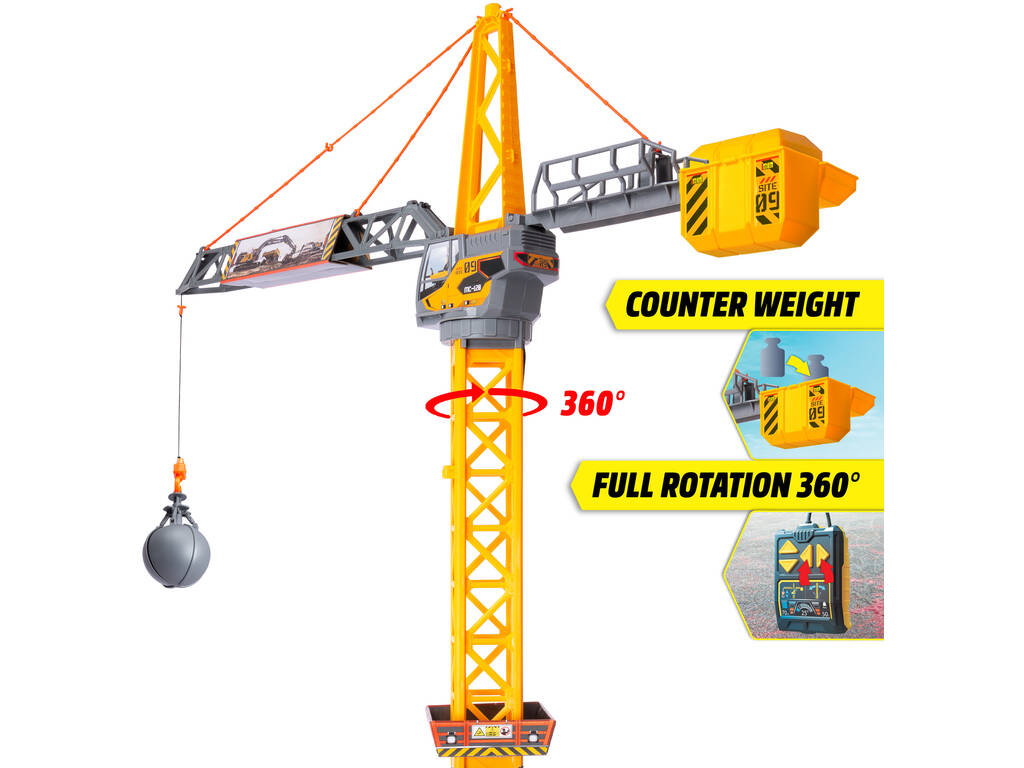 Dickie Toys Grue 110 avec contrôleur à câble