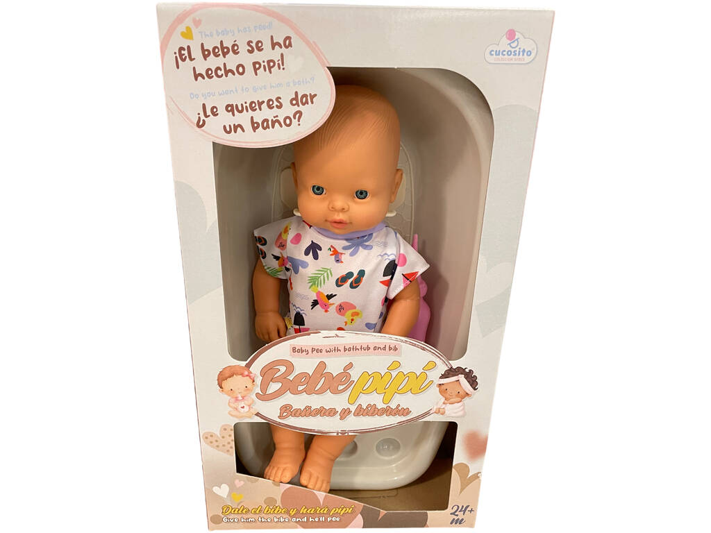 Cucosito Pack Carro de Muñecas con Muñeca bebé Pipí de 32 cm y Accesorios