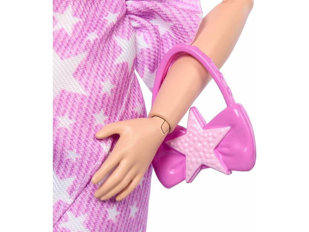 Barbie Deluxe Style Poupée avec robe rose à étoiles