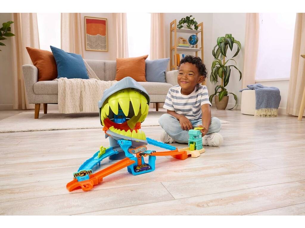 Hot Wheels City Spiaggia dello Squalo Morditore con Veicolo