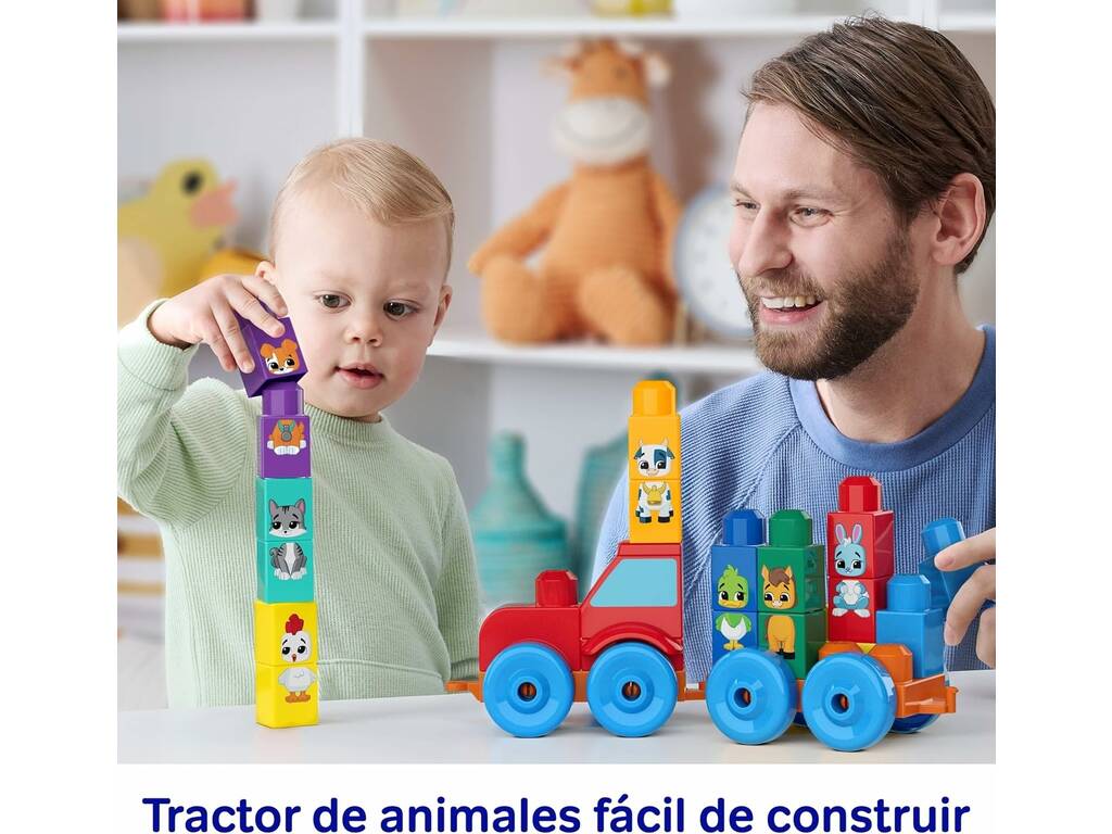 Mega Bloks Tracteur avec animaux à encastrer, 30 pièces