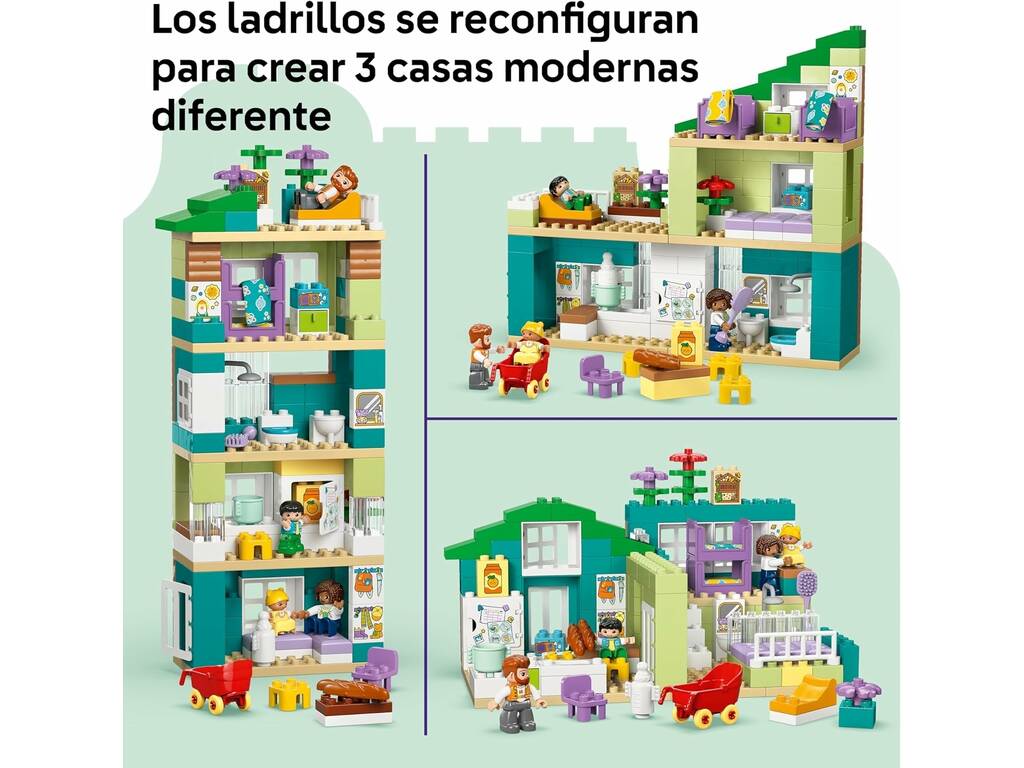 Lego Duplo Casa Familiar Moderna 3 em 1 com Figuras