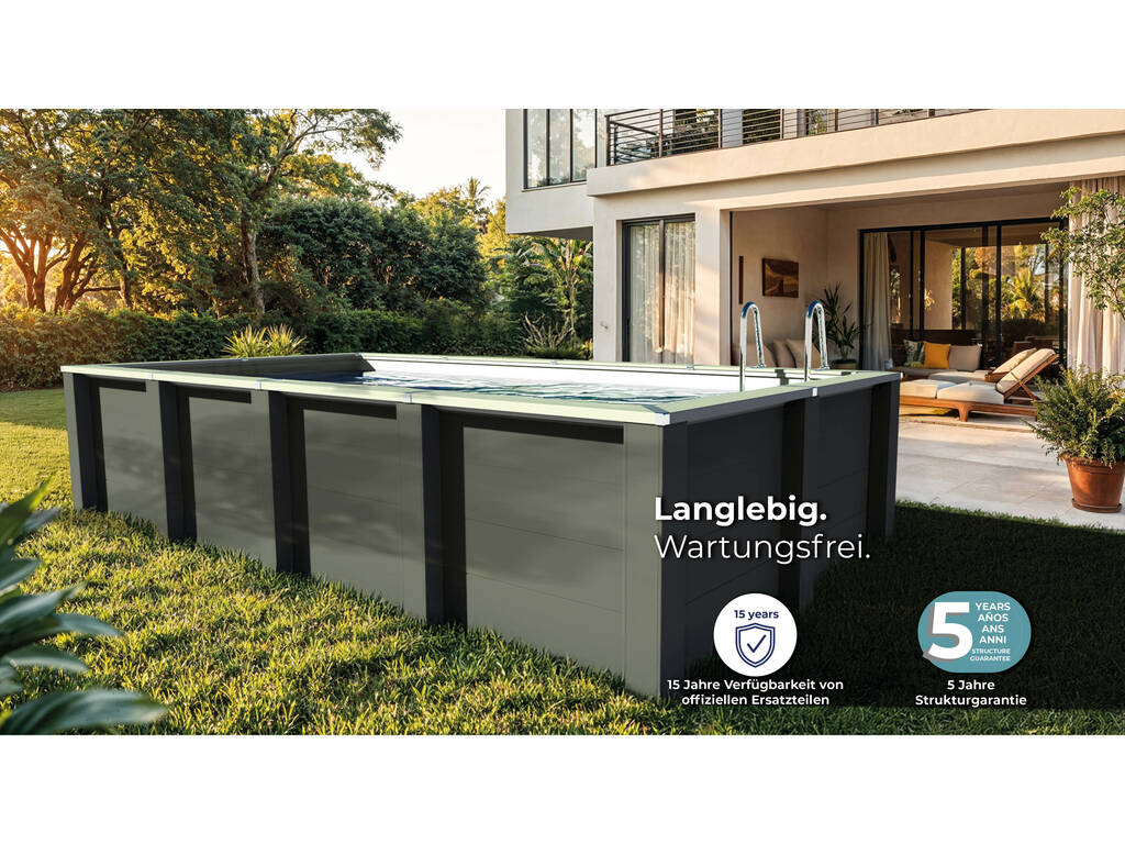 Piscina rettangolare in composito 595 x 315 x 126 cm Gre KPCOR60LT
