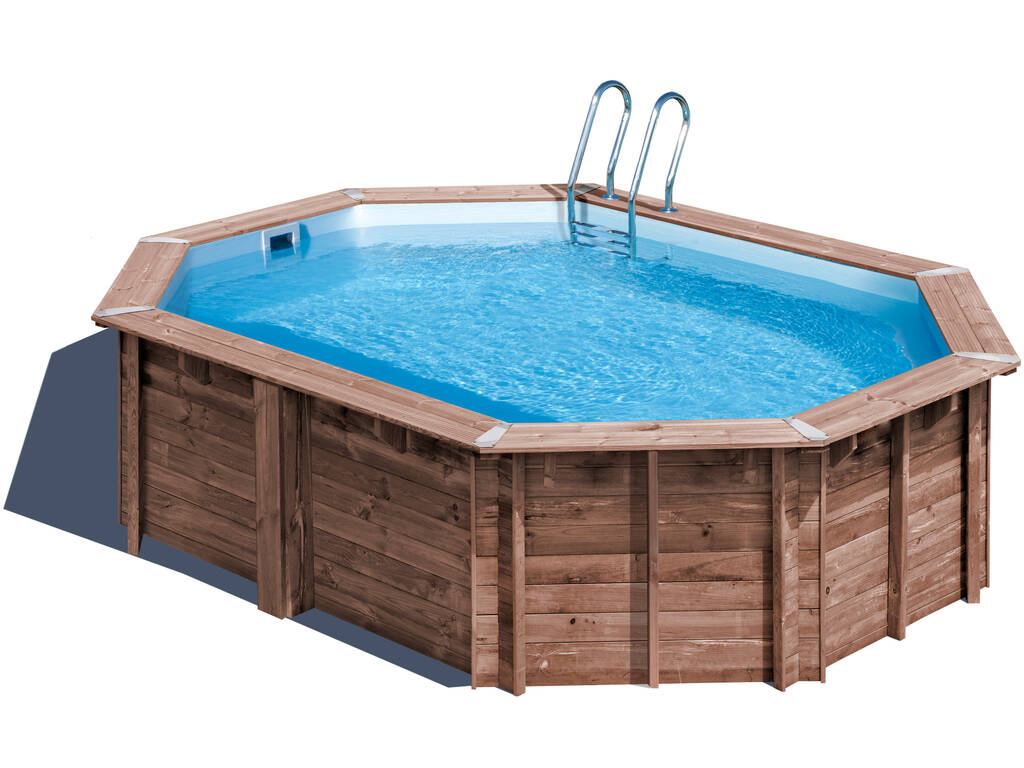 Piscina ovale in legno Bambu 2 di 535 x 335 x 136 cm Gre WPBAMB2