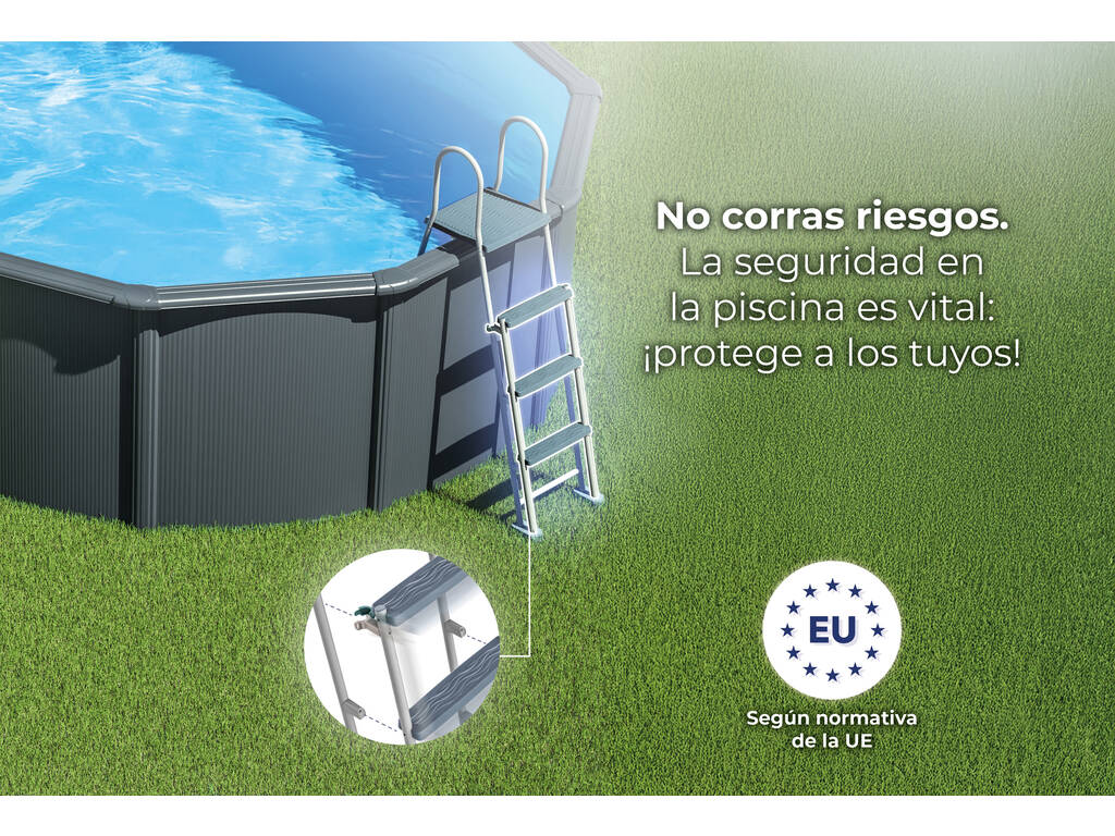 Piscine ovale aspect anthracite 610 x 375 x 132 cm Gre KITPROV6188GY