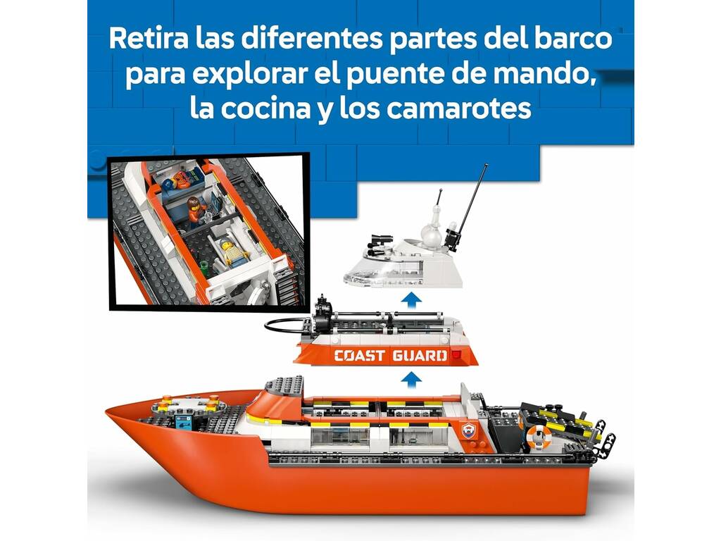 Lego City Barca e elicottero di soccorso della guardia costiera