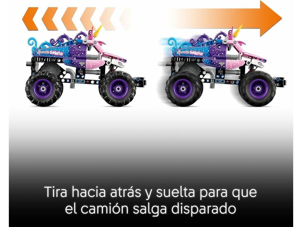 Lego Technic Monster Jam Sparkle Smash con motore a carica manuale