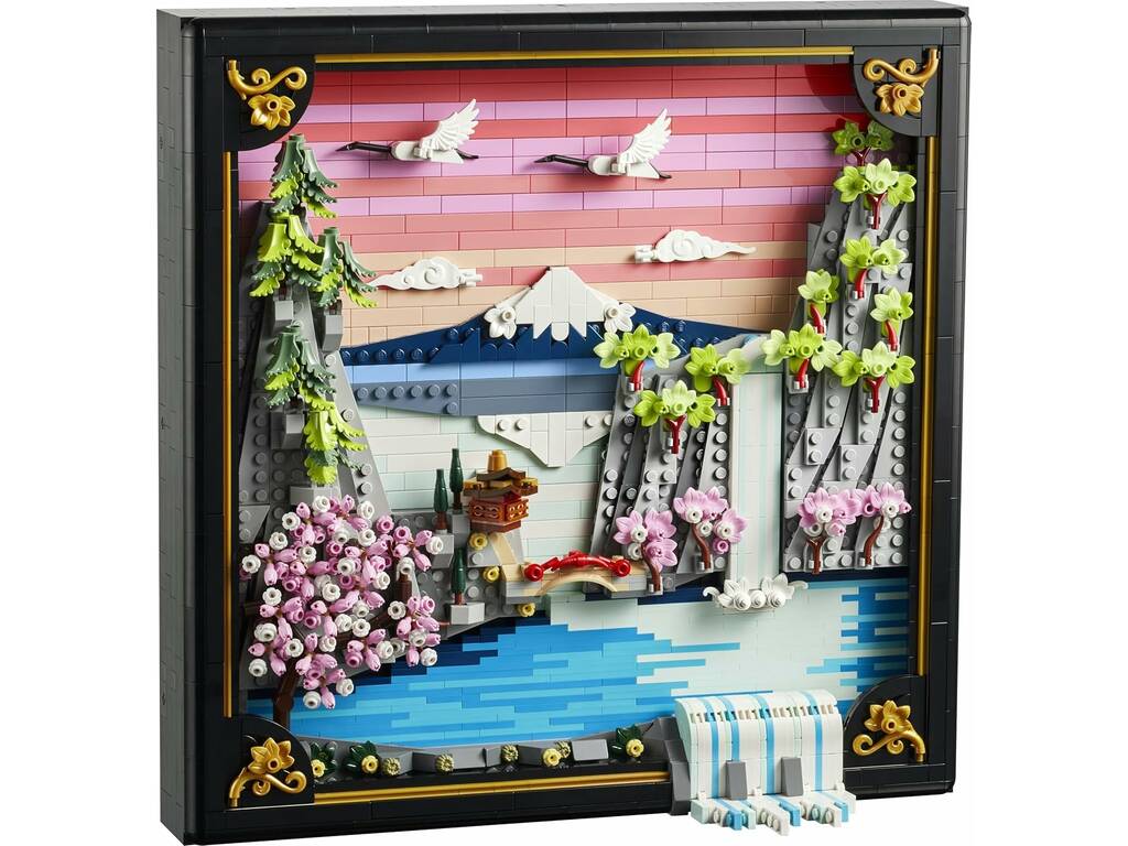 Lego Art Paysage japonais avec des cerisiers en fleurs