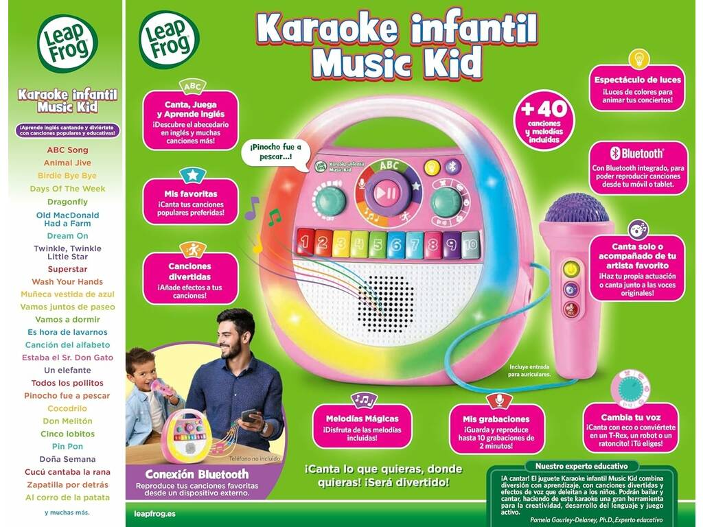 Leap Frog Karaoke Infantil Music Kid Rosa