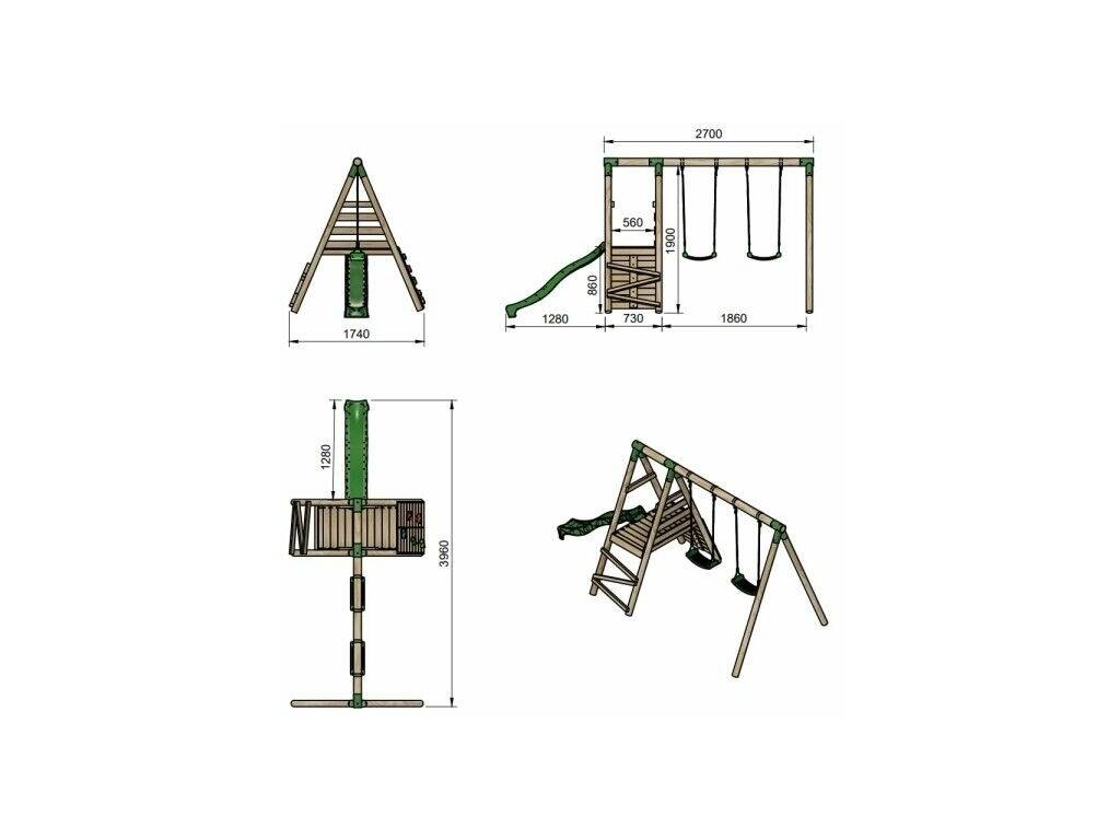 Parc pour enfants Tibet M avec toboggan 198 x 396 x 174 cm Masgames MA700098