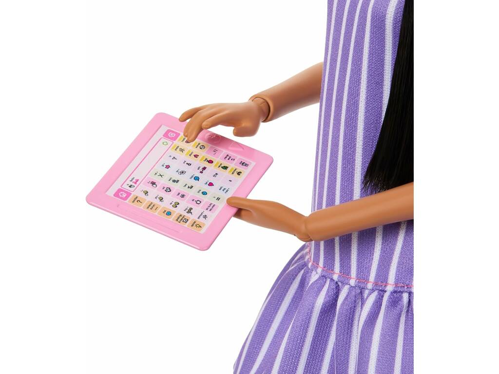 Poupée Barbie Fashionistas ASAN avec robe violette à rayures