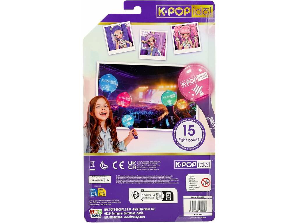 Light stick d'idole K-Pop avec 15 couleurs de lumière
