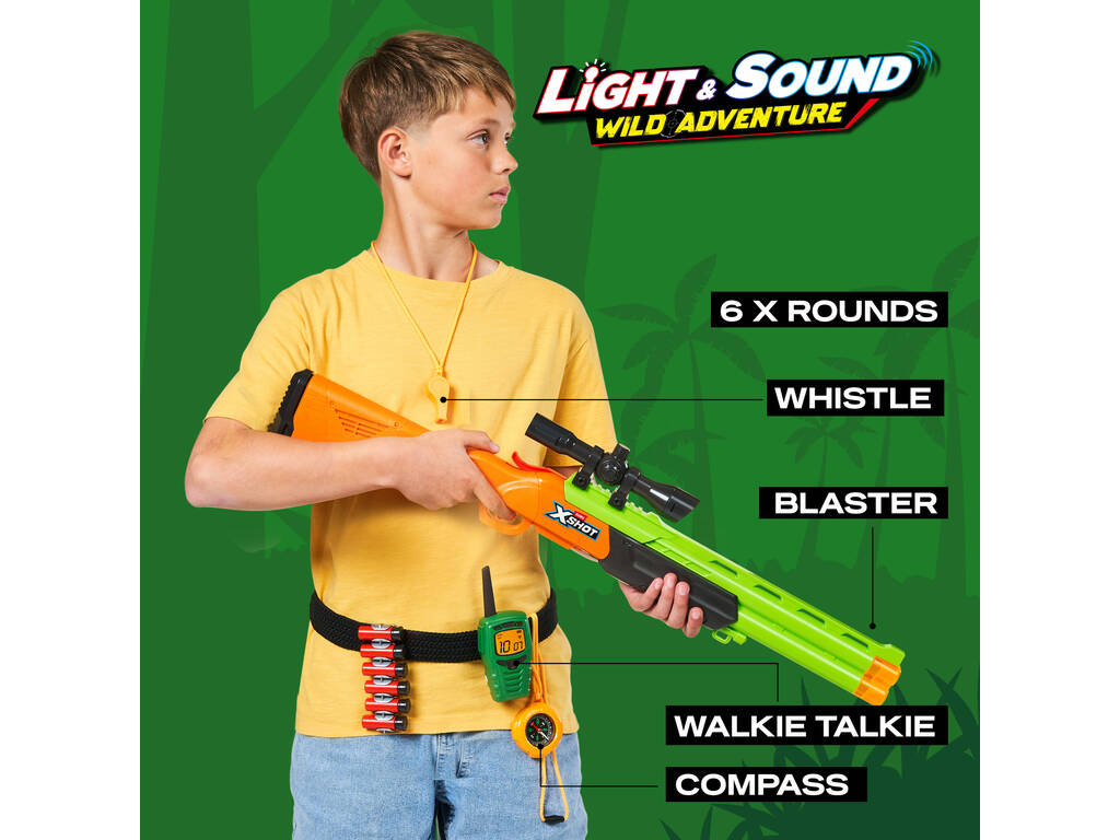Zuru X-Shot Fusil Wild Adventure avec lumière et sons