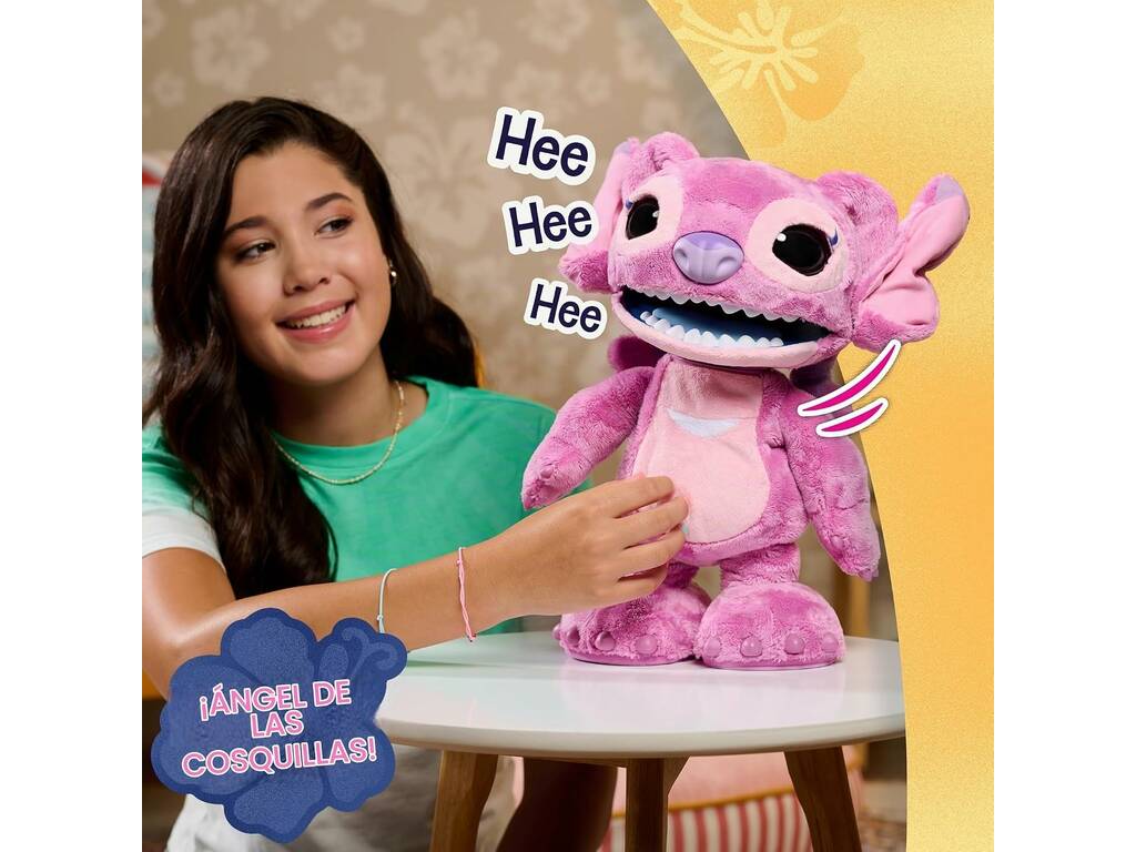 Disney Stitch Muñeco Interactivo Angel con Más de 100 Sonidos y Reacciones de 40 cm - imagen 5