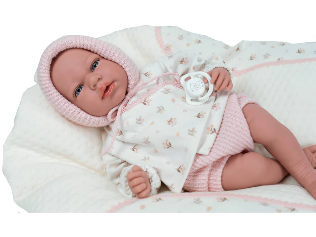 Muñeca Bebé Elegance Andie Rosa de 40 cm con Peso Real y Cojín