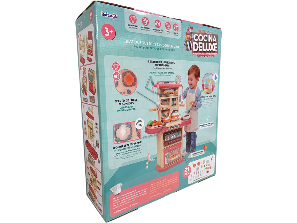 Cocina Deluxe de 70x47,5x22 cm con Grifo Funcional, Efectos de Luces y Sonidos - imagen 5