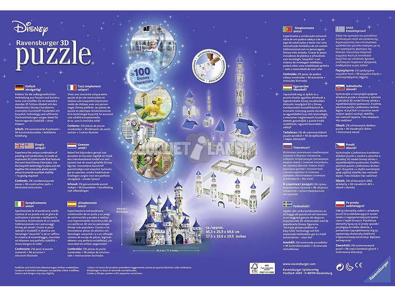 Puzle 3D Château Disney 216 Pièces Ravensburger 12587