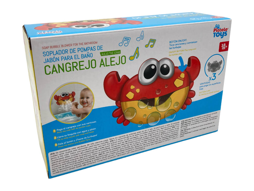 Souffleur de bulles de savon pour le bain Crabe Alejo avec musique